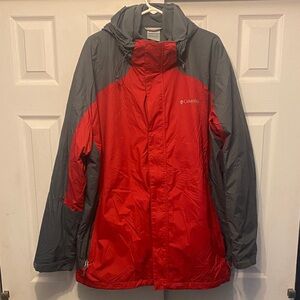 Columbia eager air interchange Two-Tone Red and Gray Jacket- really good condion